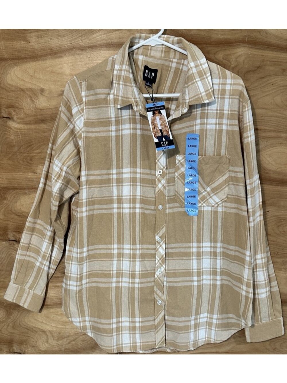 NWT Gap women Lg  long sleeve flannel shirt Cottage-core Cabin Farm Plaid Pocket